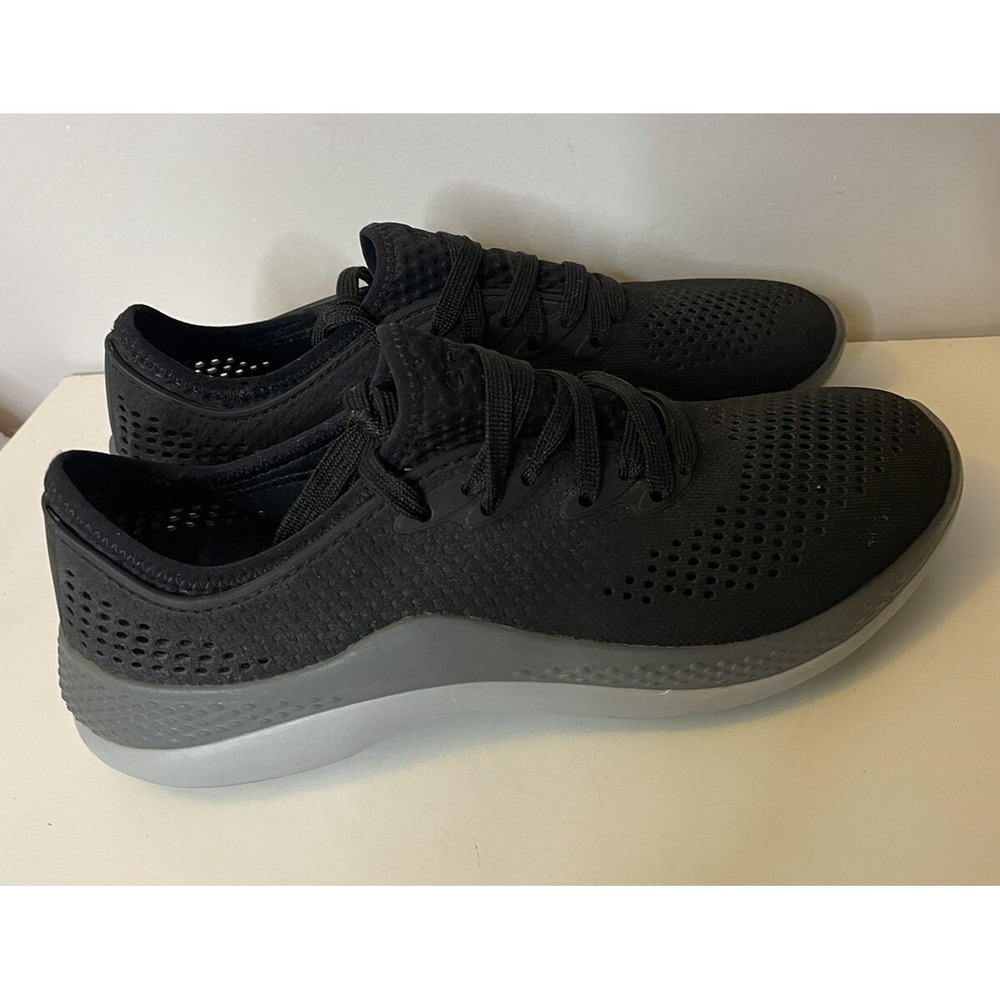 Crocs Literide 360 Pacer Sneakers Woman's Size 10 206705 Black Lace Up Shoes